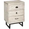 Image de Table de chevet 3 tiroirs Ajay - Beige et noir