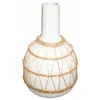 Image de Vase rond céramique et rotin - Blanc