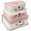 Image de Valise de rangement pour enfants en carton et fibres de bois - 29,5 x 22 x 22,1 cm - Rose