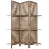 Image de Paravent 3 étagères - H. 170 cm - Couleur bois