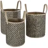 Image de Trio de panier en osier Nomade - Beige et Noir