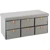 Image de Atmosphera Pouf pliant double 6 tiroirs - Gris
