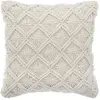 Image de Coussin design ethnique macramé Eté Indien - L. 40 x l. 40 cm - Beige
