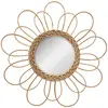 Image de Atmosphera Miroir mural fleur rotin - Marron