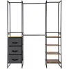 Image de Penderie 6 pièces modulable - Noir et Bois