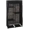 Image de Armoire en tissu modulable avec 3 penderies et 5 étagères - Noir