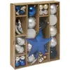 Image de Kit 60 Pièces Déco de Noël Quiet Times 34cm Bleu & Argent