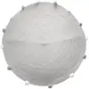 Image de Tapis rond à gros pompons Gris et blanc - Diam. 90 - Rose