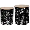 Image de 2 Tables d'appoint design métal bois Contempo - Noir