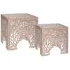 Image de 2 Tables d'appoint bois design ethnique Terre - Marron