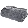 Image de Plaid en flanelle détails losanges en 3D - 230x180 cm - Gris