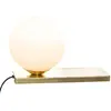 Image de Lampe boule à poser avec base doré - H. 17,5 cm