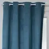 Image de Rideau de salon occultant 8 oeillets modèle Otto - 140 x 260 cm - Bleu canard
