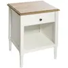 Image de Table de chevet effet bois Solen - L. 45 x H. 60 cm - Blanc