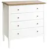 Image de Commode effet bois Solen - L. 80 x H. 85 cm - Blanc