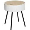 Image de Table d'appoint coffre scandi Shiro - Diam. 38 x H. 45 cm - Blanc