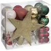 Image de Coffrets Décoration sapin de Noël 44 pièces - Vert, Rouge, Blanc et Doré