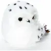 Image de Statuette Hibou Fourrure 21cm - Blanc
