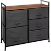 Image de Meuble de rangement à 5 tiroirs - Gris foncé
