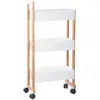 Image de Desserte en bambou 3 niveaux Lea - L. 38 x H. 80 cm - Blanc