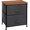 Image de Table de chevet à 2 Tiroirs - H. 51 cm - Gris foncé