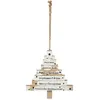 Image de Décoration en bois pour sapin de Noël Pancarte - Blanc