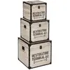 Image de 3 Malles carrées design bois Factory - Marron