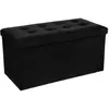 Image de Atmosphera pouf rectangulaire velours - Noir