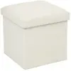 Image de Pouf coffre pliable Lysandre - L. 38 x H. 38 cm - Beige