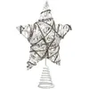 Image de Cimier pour sapin de Noël - 51 x 47 cm - Blanc et beige