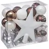 Image de Kit de décoration pour sapin de Noël - 44 Pièces - Marron et blanc