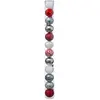 Image de Kit de Décoration pour sapin de Noël - 12 Boules - Blanc, rouge et argenté