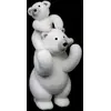 Image de Ours Debout avec 2 Bébés Manteau 52cm Blanc