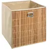 Image de Boîte de rangement design en bambou et tissu - Beige