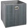 Image de Boîte de rangement design en bambou et tissu - Gris