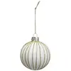 Image de Boule de Noël Effet Strié Marron Glacé 7cm Blanc