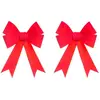 Image de Lot de 2 Noeuds Déco Soir de Noël 17cm Rouge