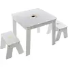Image de Atmosphera Table enfant avec 2 tabourets - blanc doré
