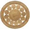 Image de Tapis ajouré en jute Esra grand modèle Diam. 120cm - Beige