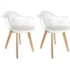 Image de The Concept Factory Fauteuil Scandinave - Blanc (Lot de 2)