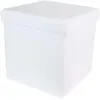 Image de 3S. x Home Coffre Pouf Pliable Blanc Impression Cuir ESSY