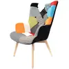 Image de Fauteuil de salon design scandinave Helsinki - Noir patchwork