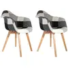 Image de Lot de 2 Fauteuils Patchwork 83cm Gris
