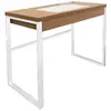 Image de 3S. x Home Bureau à 2 Tiroirs en Bois Marron et Métal Blanc LOIK