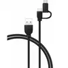 Image de BigBen Connected Câble 2 en 1 USB A/micro USB & USB C 1,2m Noir