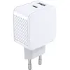 Image de Bigben Double Chargeur USB A+C 32W - Blanc