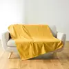 Image de Plaid Uni en Coton Lucile 180x220cm Jaune