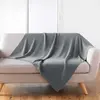 Image de Plaid Déco Uni Tricotine 125x150cm Gris