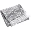 Image de Plaid à Franges Imprimé Flavie 125x150cm Gris