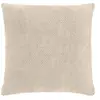 Image de Coussin Déco en Velours Chenillé Leo 45x45cm Naturel